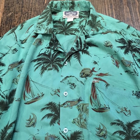 [USED] レーヨン アロハシャツ [GREEN]