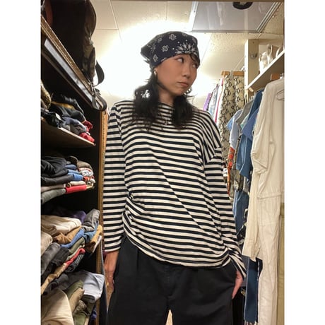 [USED] Midnight NAVY♡ボートネックTOPS