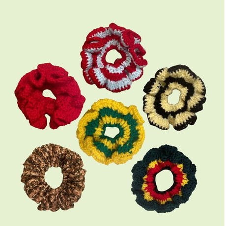 [doki doki girls ] デカ×2 crochet scrunchie♡