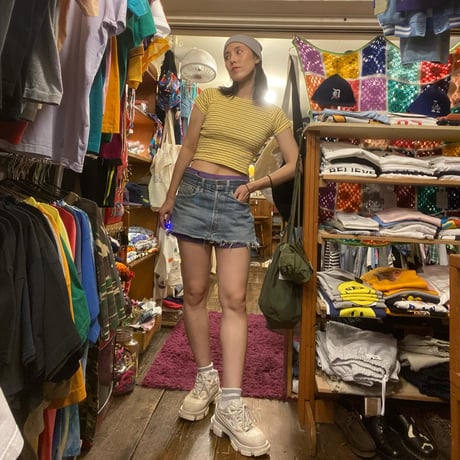 [USED]levis 501"XX" CUT OFF DENIM MINI SKIRT W32