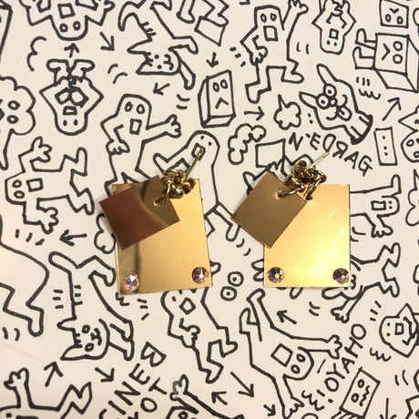 [BENICOTOY] GOLD W プレートピアス (片耳)