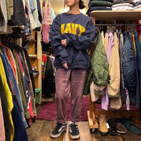 [USED] 珍品 "NAVY" ヘリンボーンCREW！
