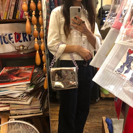 [USED] メタリックチェーンバッグ