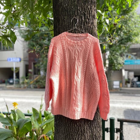 [USED] PINK💓ケーブルニット