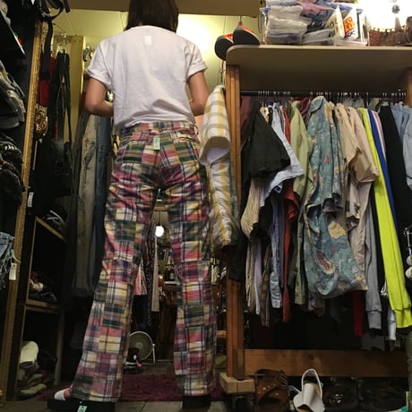 [USED] パッチワークチェック柄PANTS
