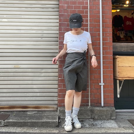 [USED] ドット柄 ラップスカート●○