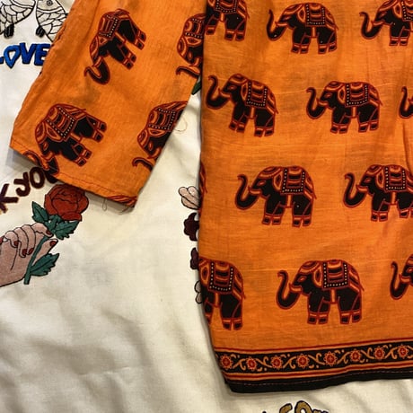 [USED] ゾウ柄アフリカンシャツ🐘🧡