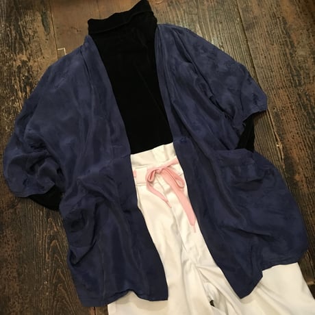 [USED] vintage シンプルSILK CHINA ショート丈ガウン