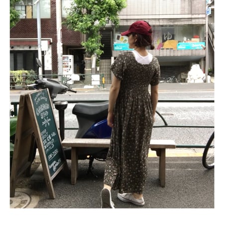[USED] 小花柄 レーヨンワンピース