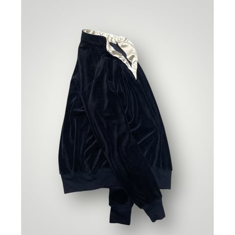 [USED] NAVY×White ベロアTOPS