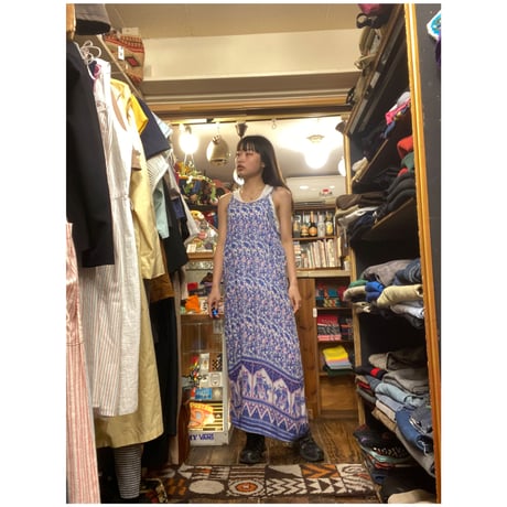 [USED] ゾウ柄キャミワンピース🐘