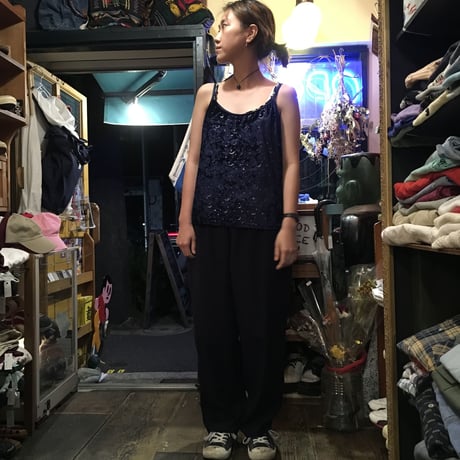 [USED] made in USA. 月&星 ベロア調キャミ
