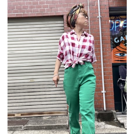 [USED] SILK チェックシャツ