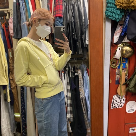 [USED] made in U.S.A. YELLOW ZIP-UP PARKA🌼
