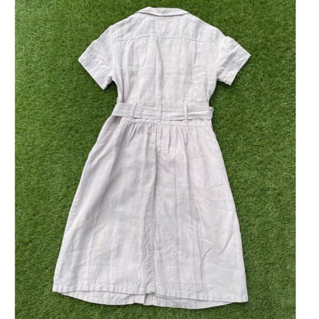 [USED]  フロントボタンのLINEN ワンピース