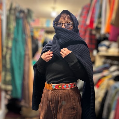 [USED] NAVY ニットマフラー