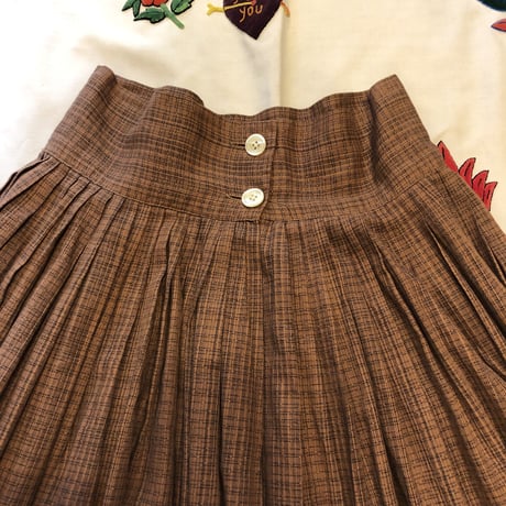 [USED]VIntageかすり柄ロングスカート