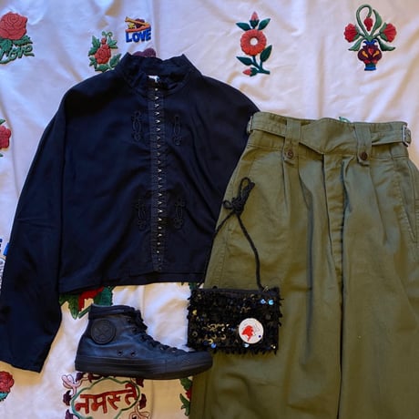 [USED] vintage フロントホック ブラウス