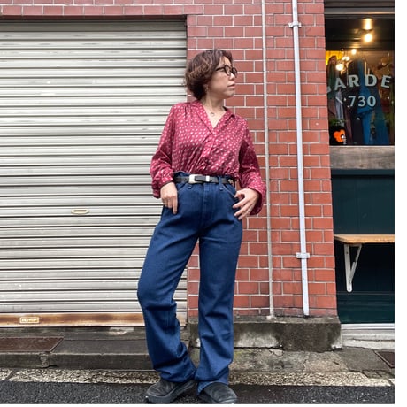 [USED] オープンカラーペイズリーのポリシャツ