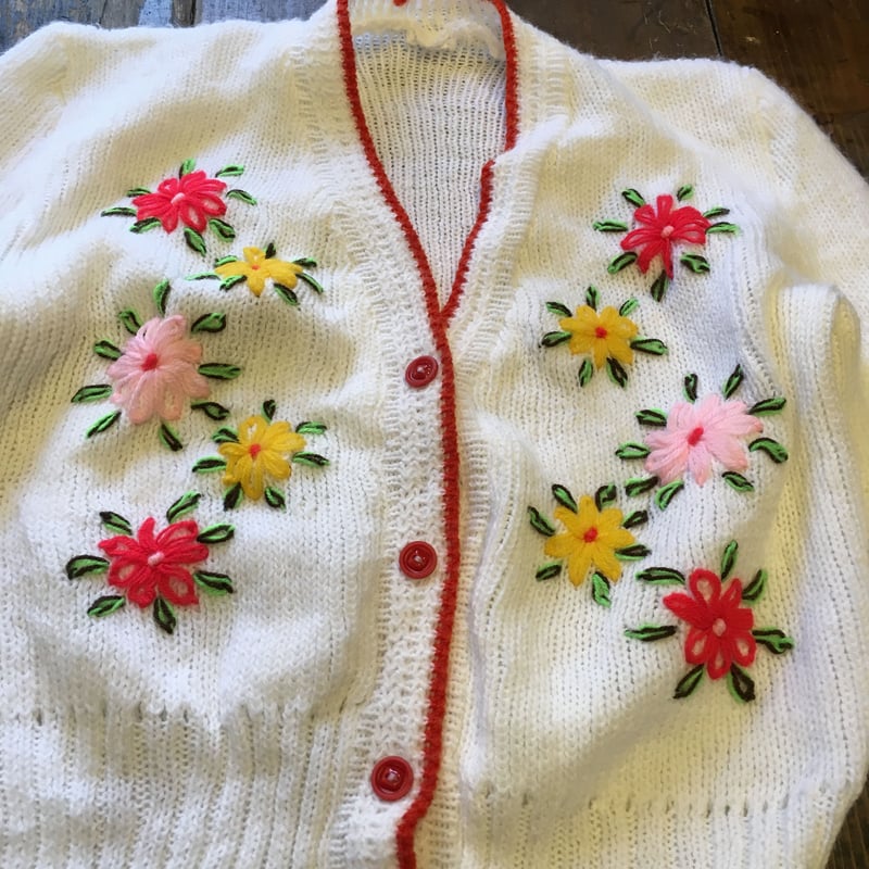 USED] カラフルお花刺繍ニットカーディガン | garden730