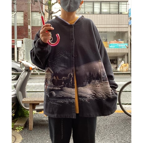 [USED] 90'S GOODデザイン SWEAT カーディガン