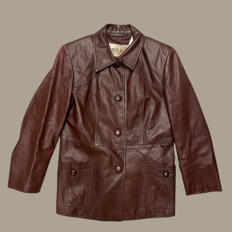 [USED］赤茶LEATHER JKT