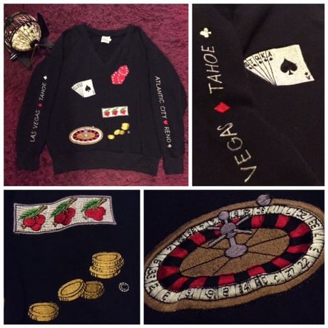 [USED] LASVEGAS 刺繍 V SWEAT