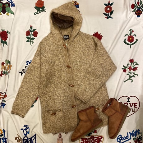 [USED] WOOD ボタンのモヘアカーディガン