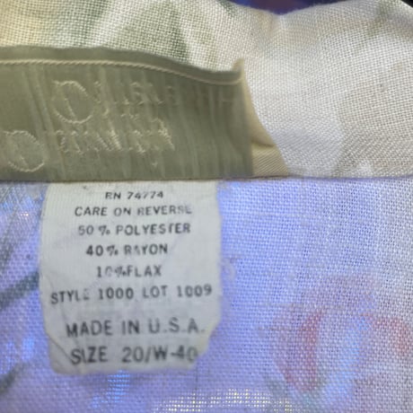 [USED] 淡いお花の LINEN シャツ