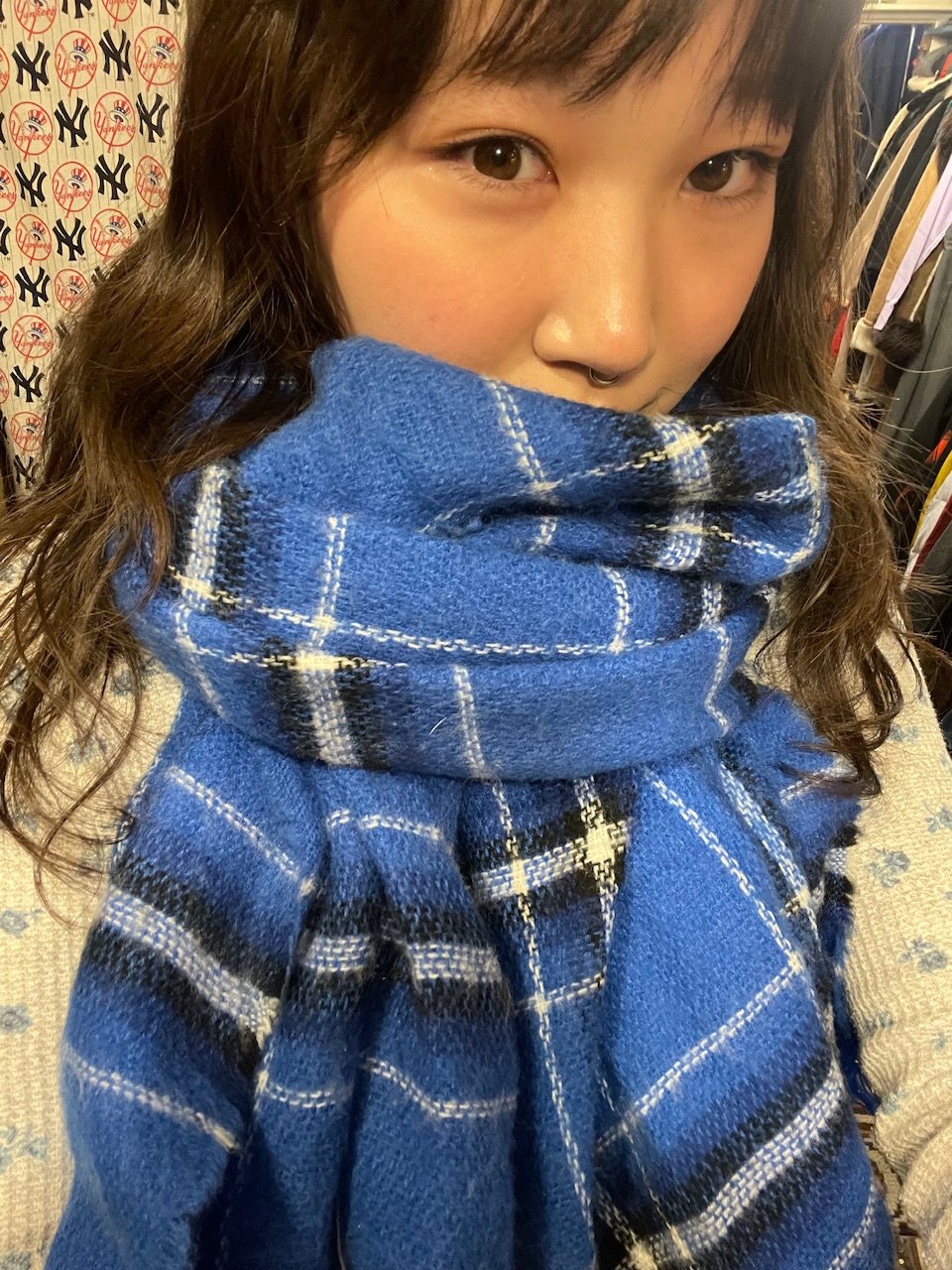 70s~80s archive デカオム ウールチェックマフラー 70s~80s archive デカオム ウールチェックマフラー 70s~80s archive