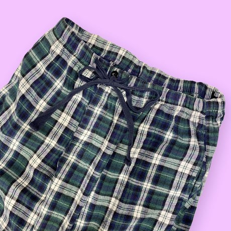 [USED] GREEN チェックネルパジャマPANTS
