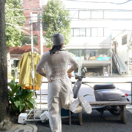 [USED] White 鍵あみ KNIT カーディガン