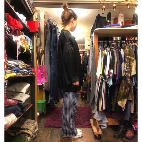[USED] BLACK  サテンチャイナシャツ風JKT