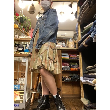 [USED] ふわっとチェック柄キャミワンピース