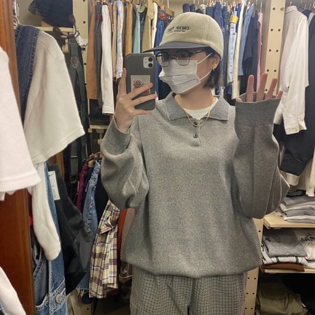 [USED] made in U.S.A. 襟付きコットンニット