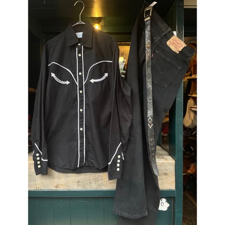 [USED] ウエスタンシャツ BLK × WHT