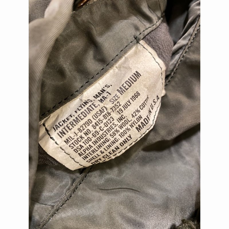 ALPHA INDUSTRIES MA-1 USA製 1969年復刻 M Alpha Industries