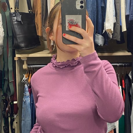 [USED] PurpleフリルネックTOPS♡