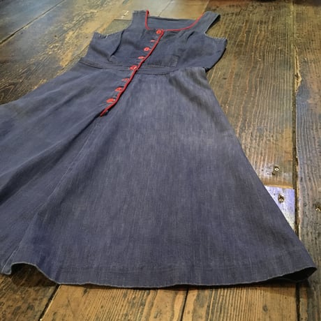 [USED] 赤ボタンvintage DENIMワンピース