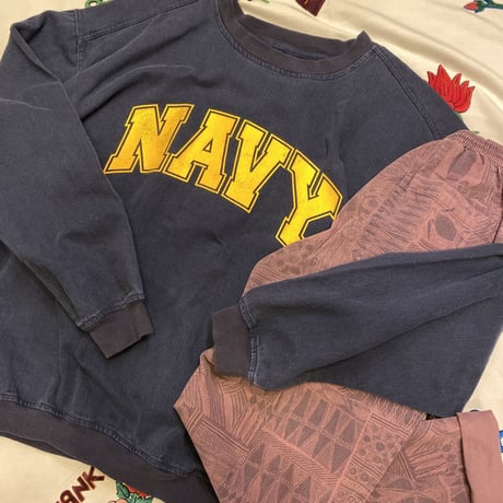[USED] 珍品 "NAVY" ヘリンボーンCREW！