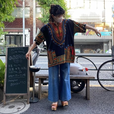 [USED] アフリカン ダシキシャツ🐘BLACK