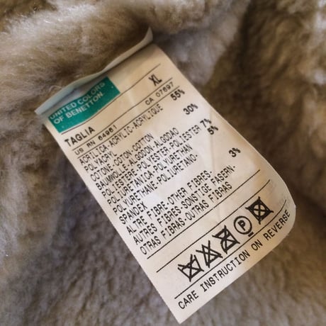 [USED] BENETTON フード付き fake ムートンジャケット