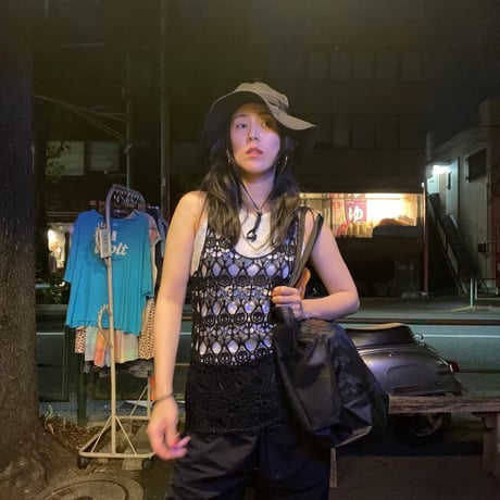[USED] BLK かぎ編み レース タンクトップ ♡