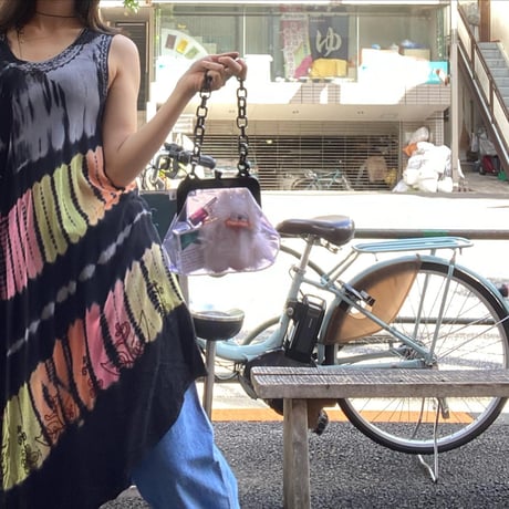 [USED] clear purple ガマ口 bag 💟