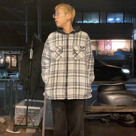 [USED] Dickies 綿入りフードネル BLK/GRY
