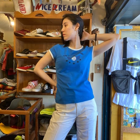 [USED]クロエ風ブルーリンガーチビTee💙⚽️🪽