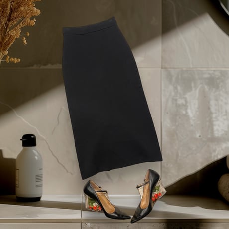 [USED]リブ SLIT BLACK スカート