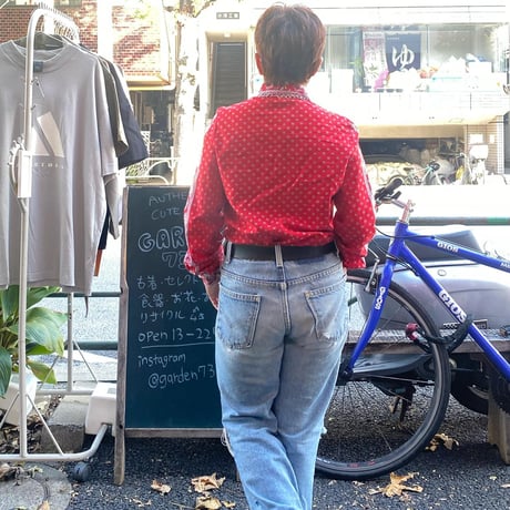[USED] 70's RED ペイズリー柄シャツ