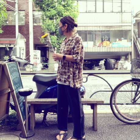 [USED] 総柄 レーヨン SHIRTS