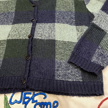 [USED] CHECK KNIT CARDIGAN♡